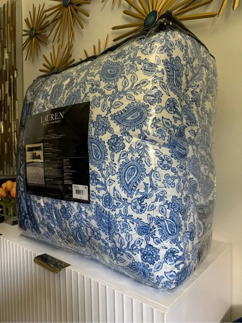 Lauren Ralph Lauren Arielle Floral Full Queen Comforter Set Cotton Navy NWT $425